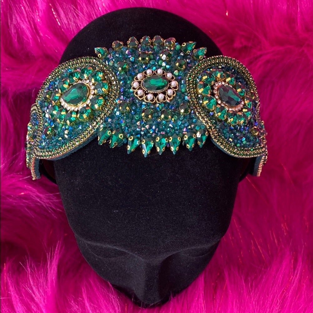 Elegant Green Rhinestone Headband